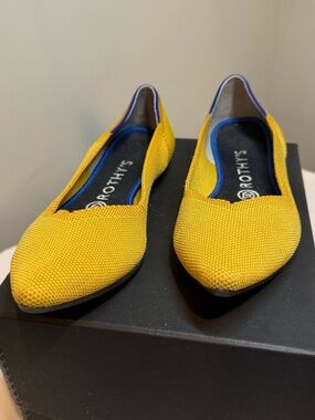 Rothy's Mustard Yellow Knit Flats